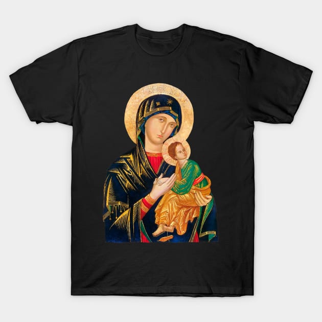 Our Lady of Perpetual Help (transparent background design) T-Shirt by Brasilia Catholic